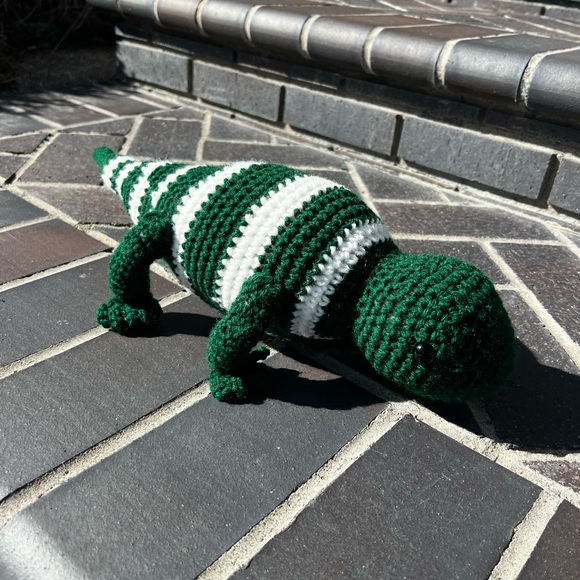 Hand Crocheted Iggy the Green & White Iguana Stuffed Animal Plushie! - Picture 15 of 16